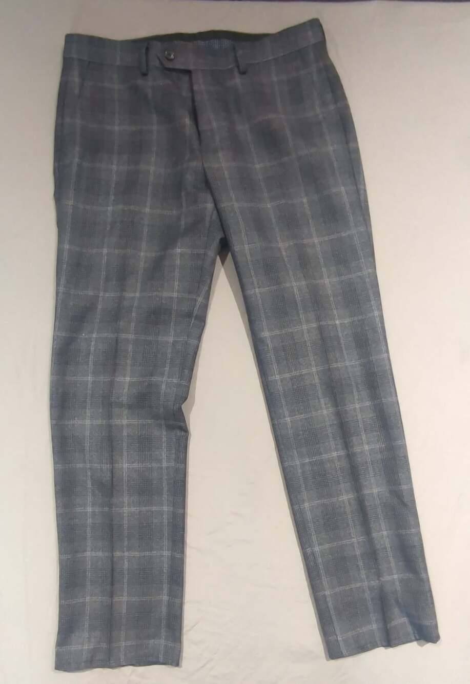 LAUREN Ralph Lauren Men Wool Blend Plaid Dress Pants Gray 34W x 30L